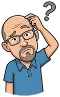Drawing of Scott scratching his head, confused