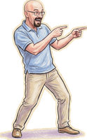Drawing of Scott pointing