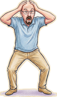 Drawing of Scott in shock